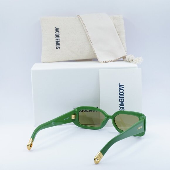 Jacquemus ROND CARRE JAC/11 C3 Rectangle Sunglasses - Jade Green/Green - Picture 5 of 12